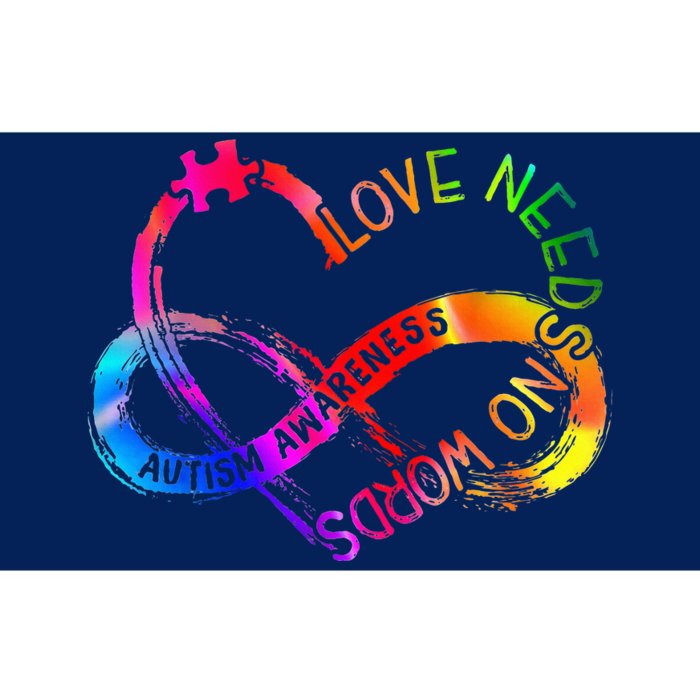 Tie Dye Infinity Heart Love Autism Awareness Needs No Words Bumper Sticker