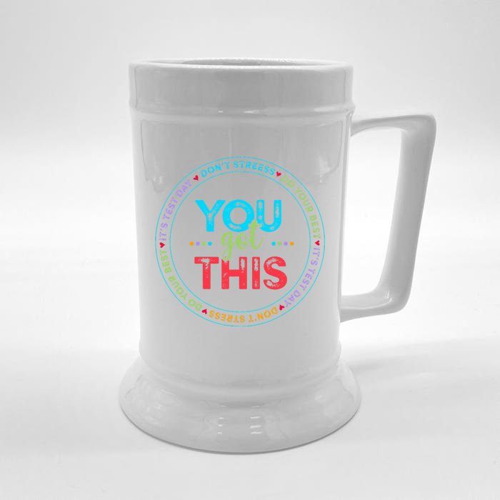 Testing Day Its Test Day You Got This Teacher Student Kids Front & Back Beer Stein