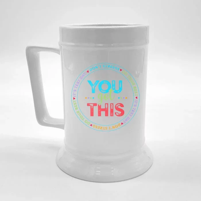 Testing Day Its Test Day You Got This Teacher Student Kids Front & Back Beer Stein