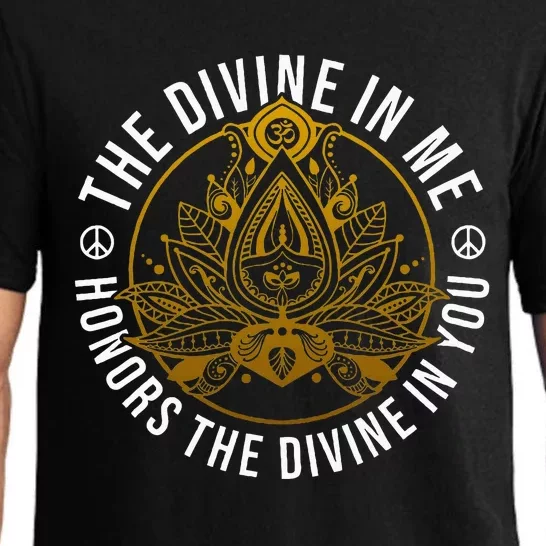 The Divine In Me Positive Message Spiritual Yoga Meditation Pajama Set