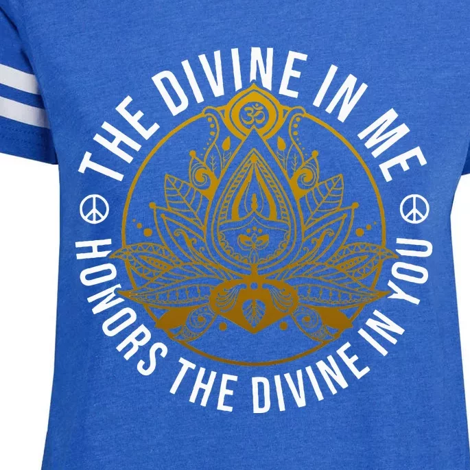 The Divine In Me Positive Message Spiritual Yoga Meditation Enza Ladies Jersey Football T-Shirt