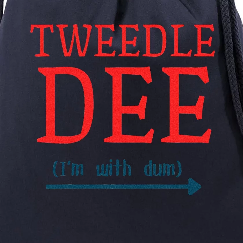 Tweedle Dee IM With Dum Couple & Friends Funny Lazy Costume Gift Drawstring Bag