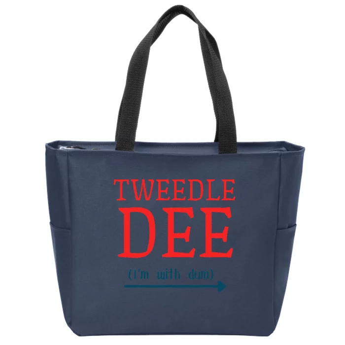 Tweedle Dee IM With Dum Couple & Friends Funny Lazy Costume Gift Zip Tote Bag