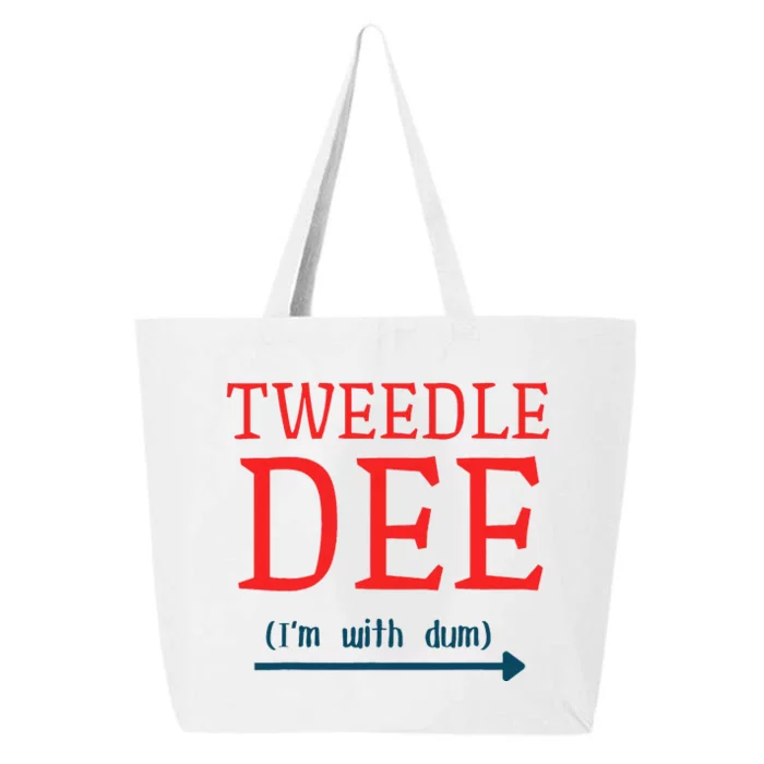 Tweedle Dee IM With Dum Couple & Friends Funny Lazy Costume Gift 25L Jumbo Tote