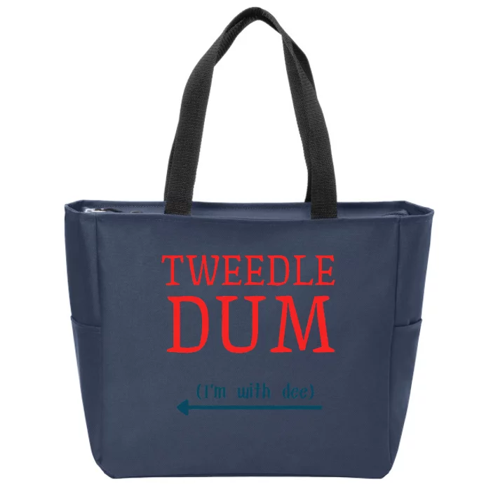 Tweedle Dum IM With Dee Couple & Friends Funny Lazy Costume Gift Zip Tote Bag