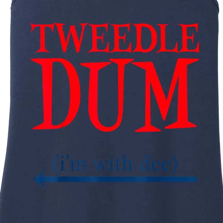 Tweedle Dum IM With Dee Lazy Couple Halloween Costumes Ladies Essential Tank