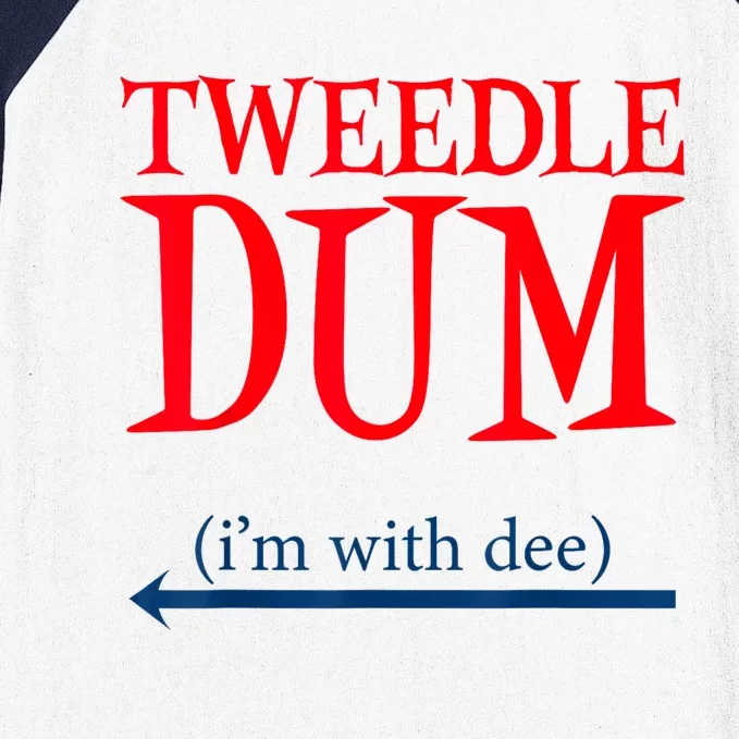 Tweedle Dum IM With Dee Lazy Couple Halloween Costumes Baseball Sleeve Shirt