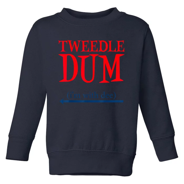 Tweedle Dum IM With Dee Lazy Couple Halloween Costumes Toddler Sweatshirt