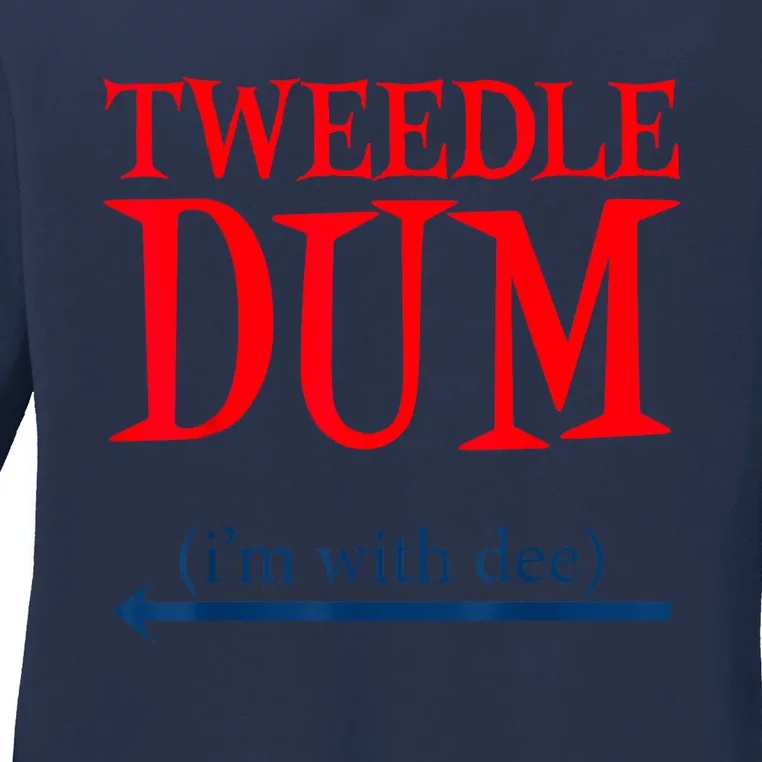 Tweedle Dum IM With Dee Lazy Couple Halloween Costumes Ladies Long Sleeve Shirt