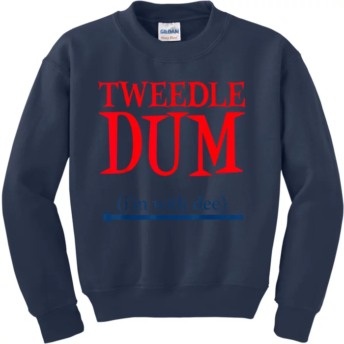 Tweedle Dum IM With Dee Lazy Couple Halloween Costumes Kids Sweatshirt