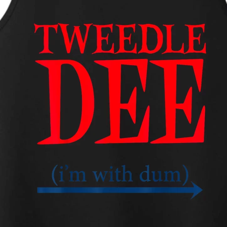 Tweedle Dee IM With Dum Lazy Couple Halloween Costumes Performance Tank