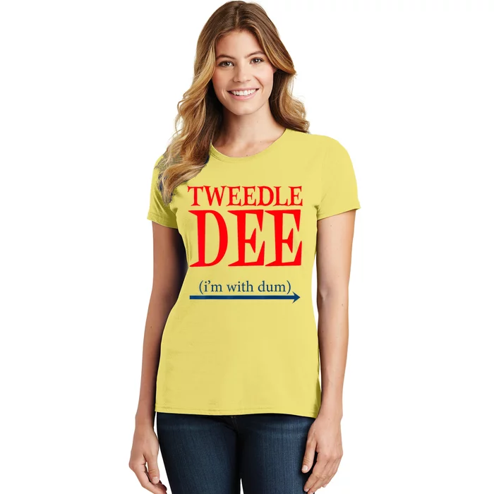 Tweedle Dee IM With Dum Lazy Couple Halloween Costumes Women's T-Shirt