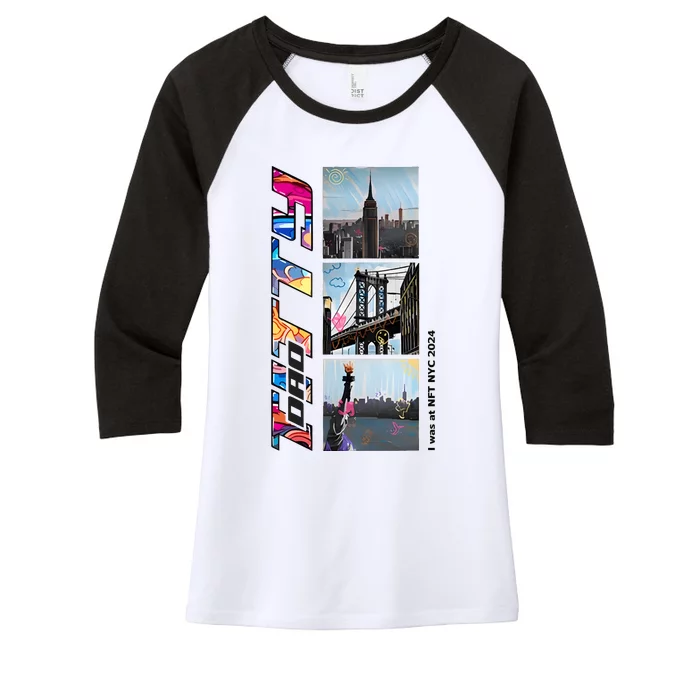 Titty Dao I Was At Nft Nyc 2024 Women's Tri-Blend 3/4-Sleeve Raglan Shirt