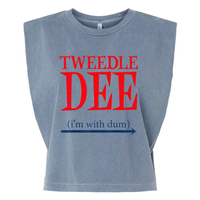 Tweedle Dee Im With Dum Lazy Couple Halloween Garment-Dyed Women's Muscle Tee