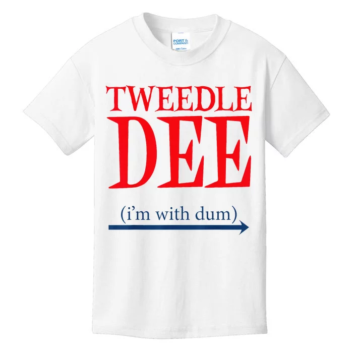 Tweedle Dee Im With Dum Lazy Couple Halloween Kids T-Shirt