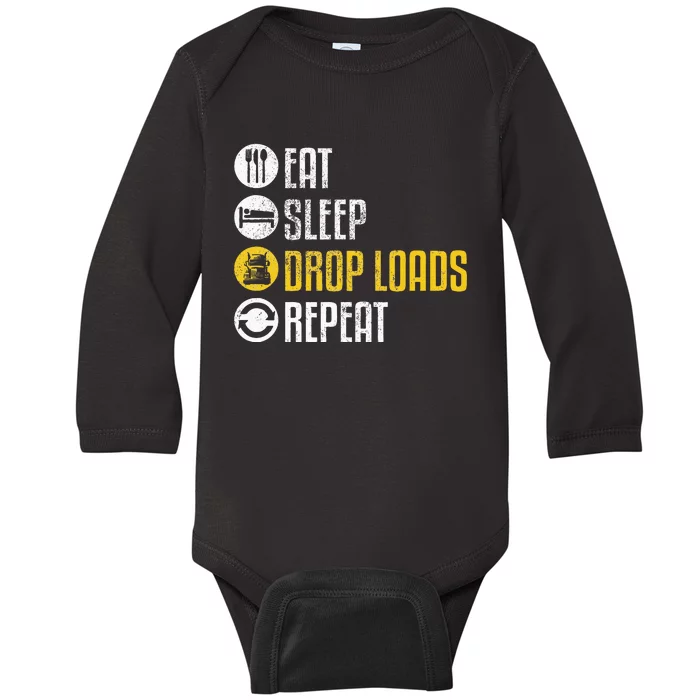 Truck Driver Joke Saying Trucker Baby Long Sleeve Bodysuit