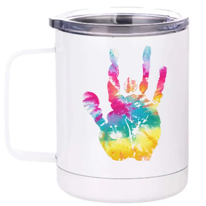 Tie Dye Jerry Hand Vintage Front & Back 12oz Stainless Steel Tumbler Cup