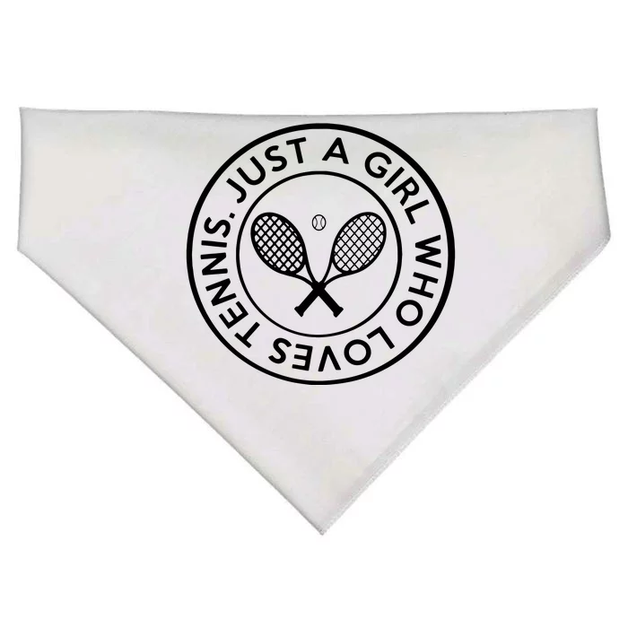 Tennis Design Just A Girl Who Loves Tennis USA-Made Doggie Bandana