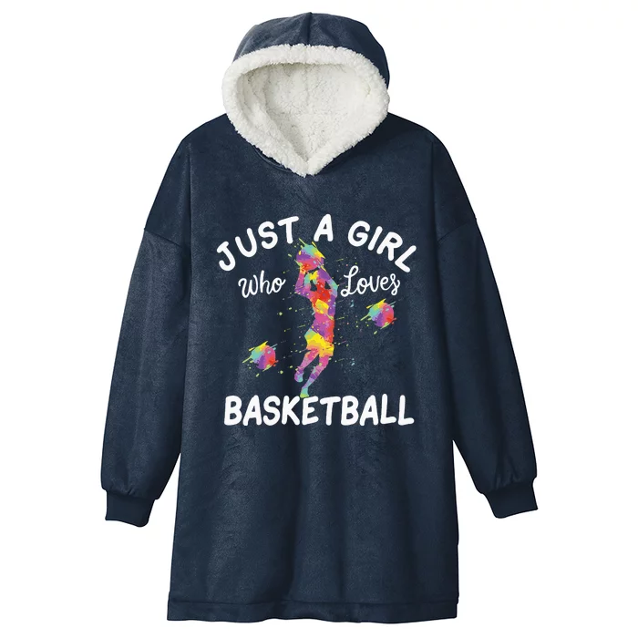 Tie Dye Just A Who Loves Basketball Hooded Wearable Blanket