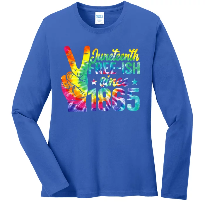 Tie Dye Juneteenth Black History Freegreat Giftish Since 1865 African Cool Gift Ladies Long Sleeve Shirt