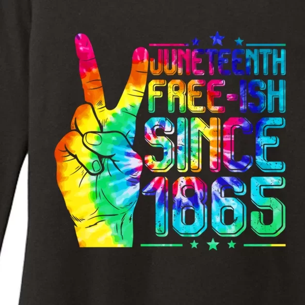 Tie Dye Juneteenth Freecool Giftish Since 1865 Black History Melanin Funny Gift Womens CVC Long Sleeve Shirt