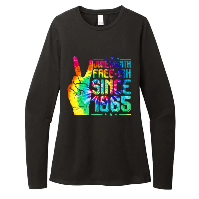 Tie Dye Juneteenth Freecool Giftish Since 1865 Black History Melanin Funny Gift Womens CVC Long Sleeve Shirt