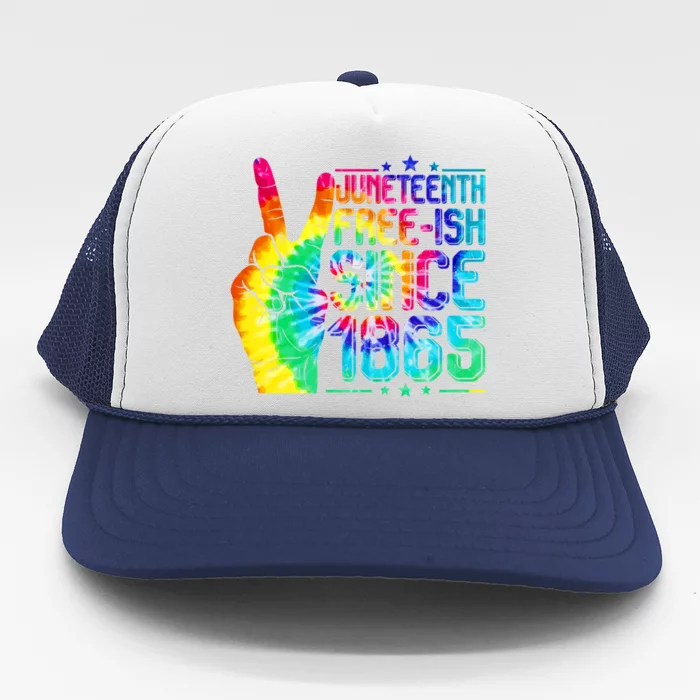 Tie Dye Juneteenth Freecool Giftish Since 1865 Black History Melanin Funny Gift Trucker Hat