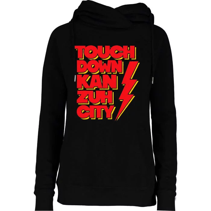 Touch Down Kan Zuh City Womens Funnel Neck Pullover Hood