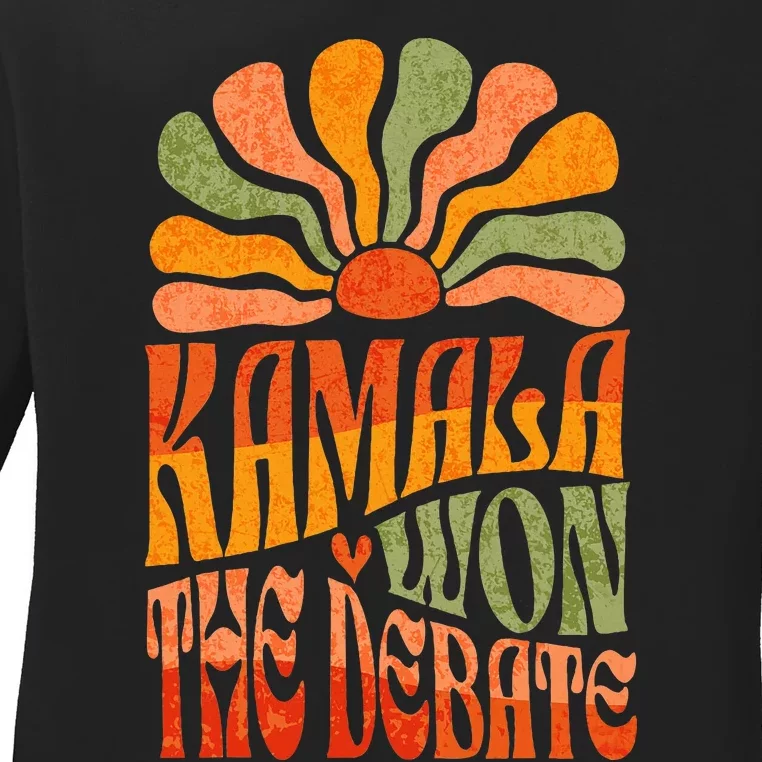 The Debate Kamala Harris Tim Walz Election 2024 Ladies Long Sleeve Shirt