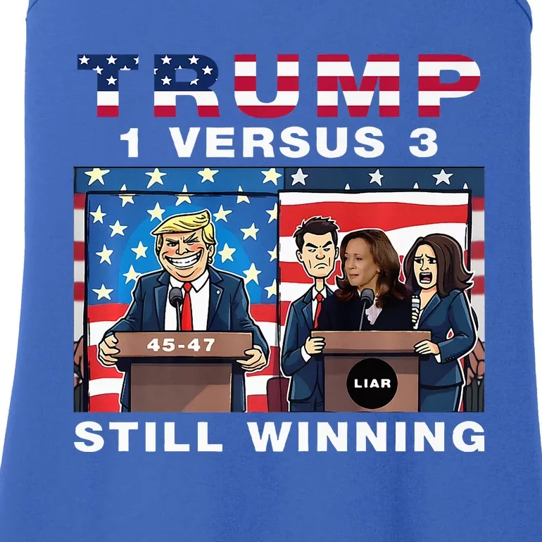 Trump Debate Kamala Harris 1 Versus 3 And Still Winning Ladies Essential Tank