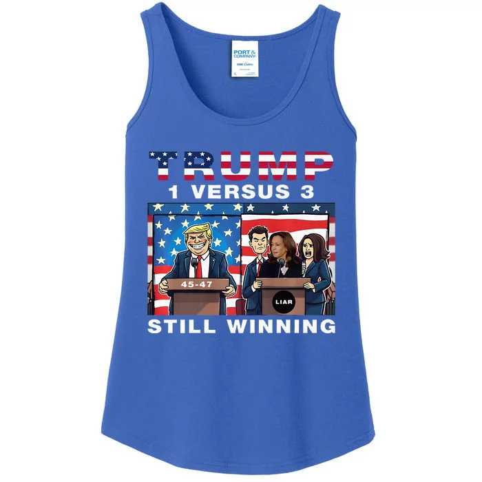 Trump Debate Kamala Harris 1 Versus 3 And Still Winning Ladies Essential Tank