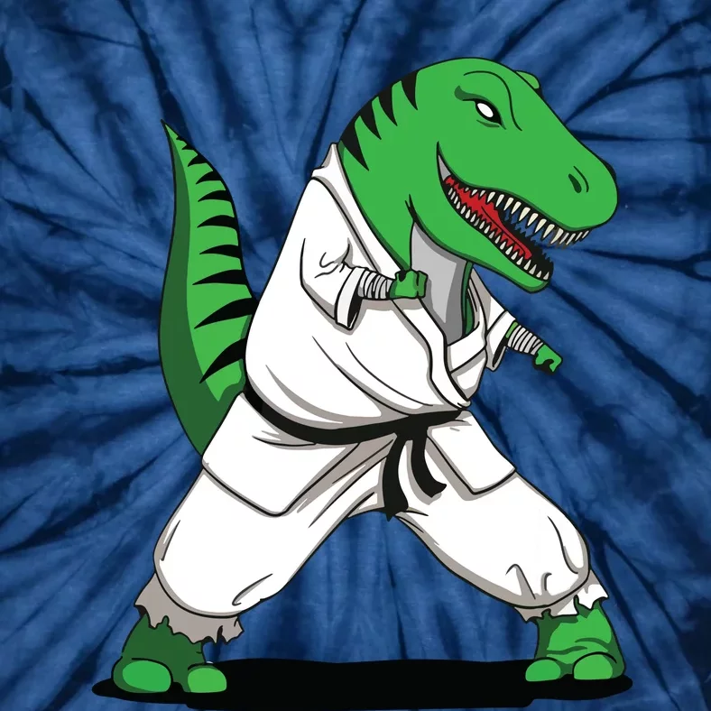 TRex Dinosaur Karate Ninja Martial Arts Funny Tie-Dye T-Shirt