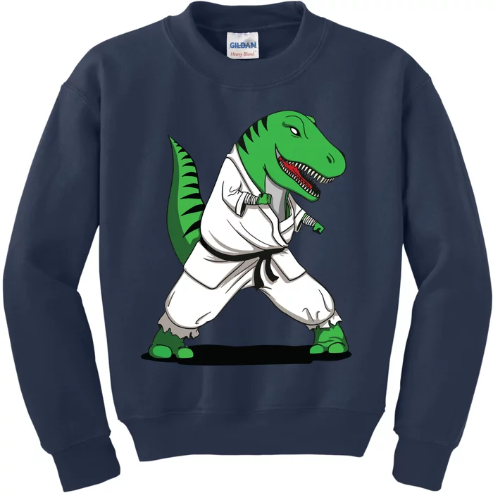 TRex Dinosaur Karate Ninja Martial Arts Funny Kids Sweatshirt