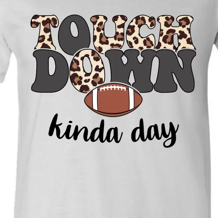 Touch Down Kinda Day Football Lover V-Neck T-Shirt