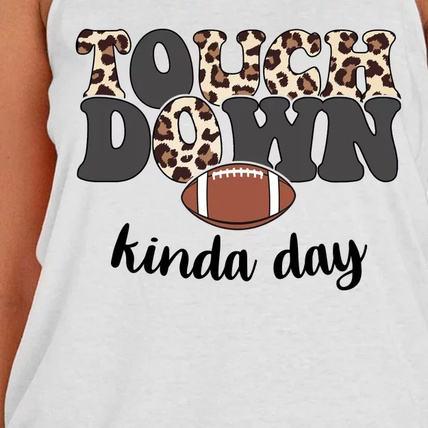 Touch Down Kinda Day Football Lover Women's Knotted Racerback Tank