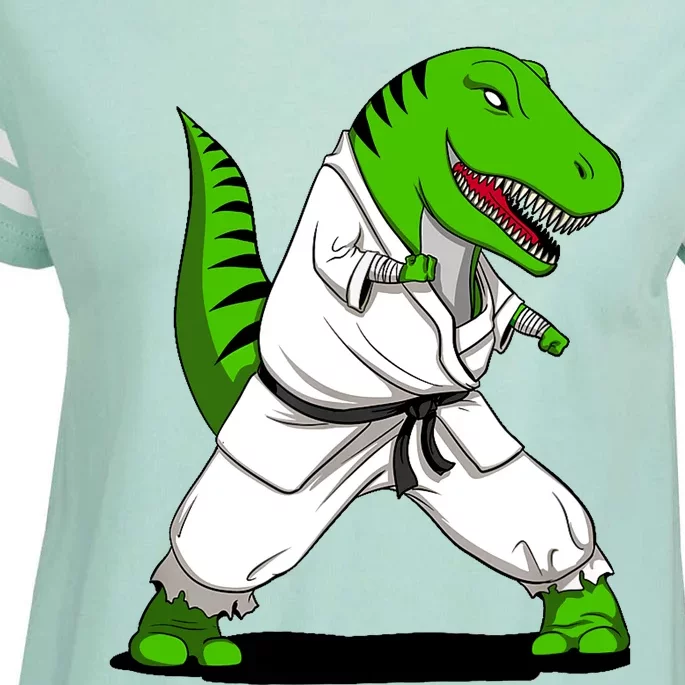 T-Rex Dinosaur Karate Ninja Martial Arts Funny Boy Enza Ladies Jersey Football T-Shirt