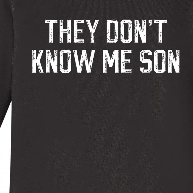 They Dont Know Me Son Bodybuilder Workout Baby Long Sleeve Bodysuit