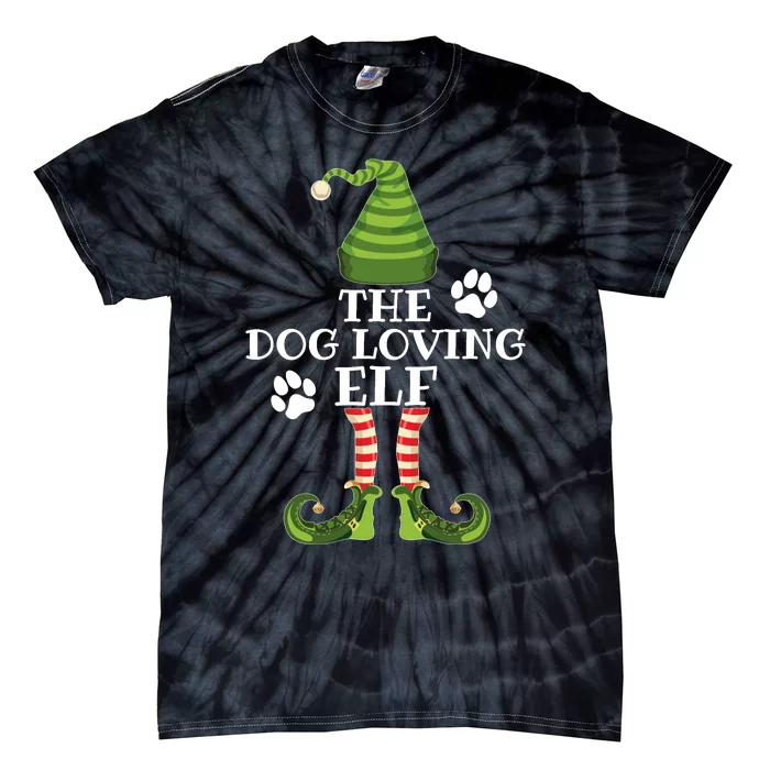 The Dog Loving Elf Family Matching Christmas Dog Owner Tie-Dye T-Shirt