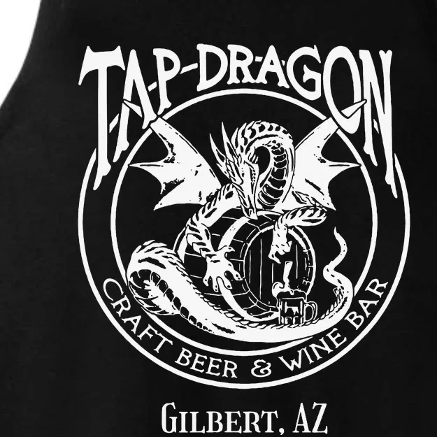 Tap Dragon Logo Front Never Fk With Dragon back Ladies Tri-Blend Wicking Tank