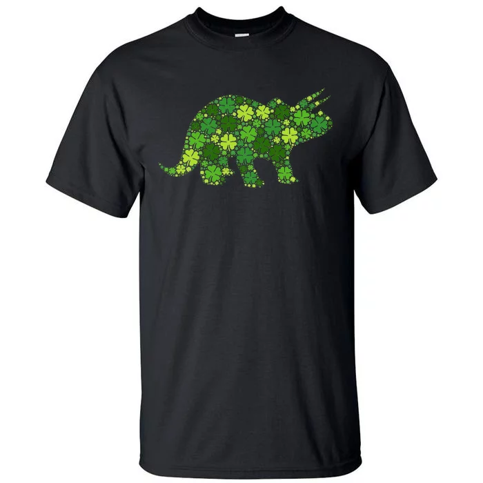 Triceratops Dinosaur Lucky Shamrock Clover St Patricks Day Tall T-Shirt