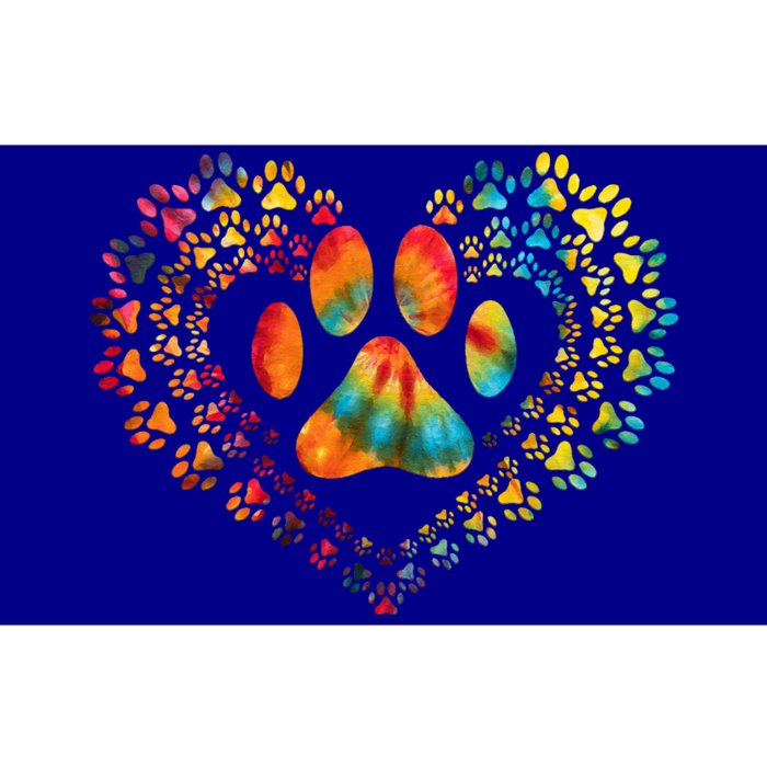 Tie Dye Love Dog Paw Print Heart Animal Lover Bumper Sticker