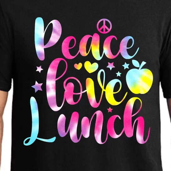 Tie Dye Lunch Lady Peace Love Lunch Cafeteria Squad Wo Pajama Set