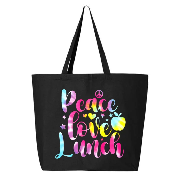 Tie Dye Lunch Lady Peace Love Lunch Cafeteria Squad Wo 25L Jumbo Tote