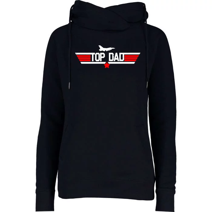 Top Dad Logo Father's Day Womens Funnel Neck Pullover Hood