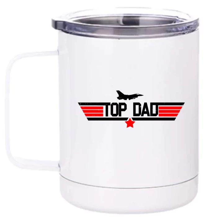 Top Dad Logo Father's Day Front & Back 12oz Stainless Steel Tumbler Cup