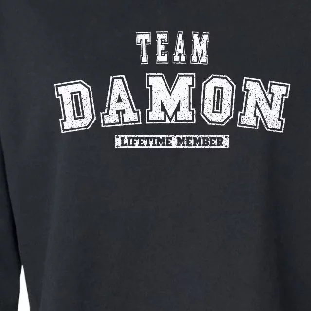 Team Damon Lifetime Member Family Last Name Cropped Pullover Crew