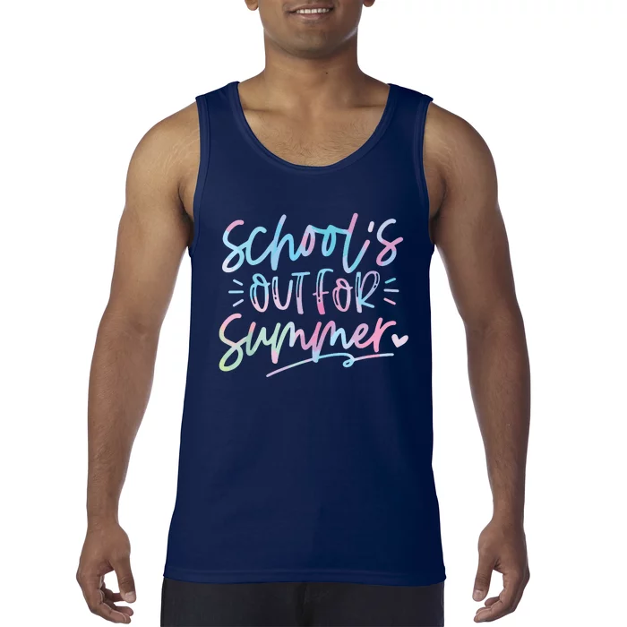 Tie Dye Last Day Of School Schools Out For Summer Teacher Tank Top