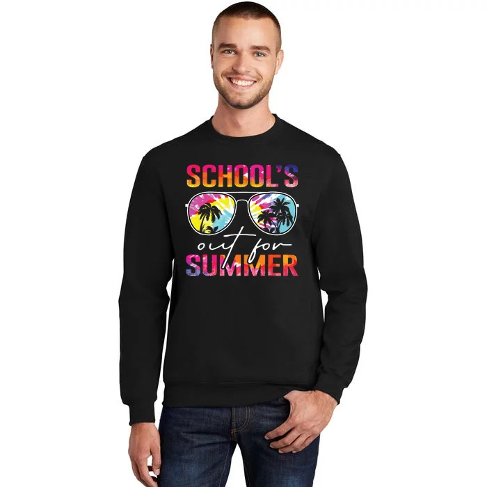 Tie Dye Last Day Of Schools Out For Summer Teacher Girl Tall Sweatshirt