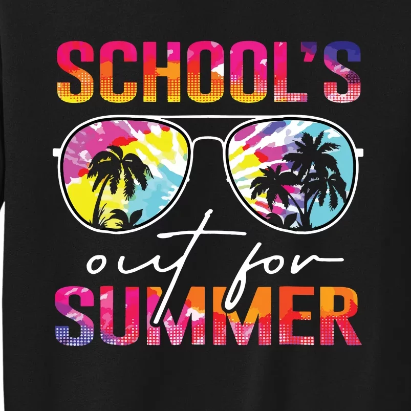 Tie Dye Last Day Of Schools Out For Summer Teacher Girl Tall Sweatshirt