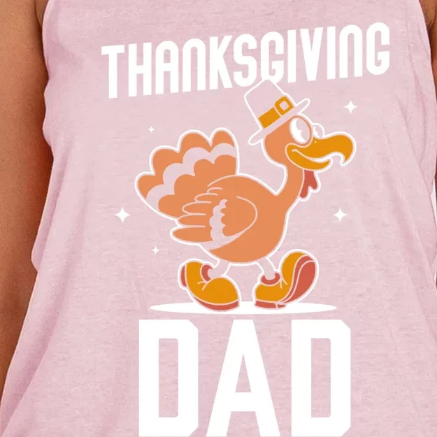 Thanksgiving Dad Lover Cute Family Turkeys Thanksgiving Gift Women's Knotted Racerback Tank